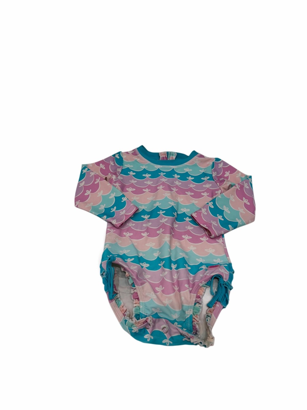 Ruffle Butts baby Long-Sleeve one piece  mermaid swimsuit-baby girl 18-24 month